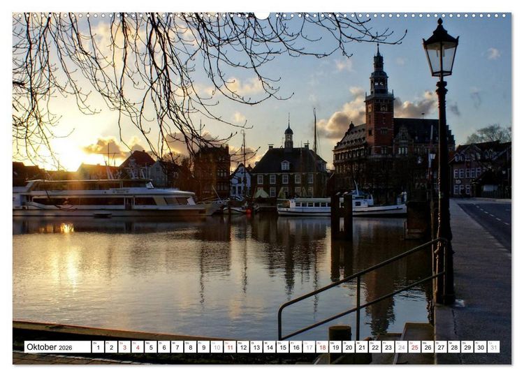 Produktbild: Leer - Ostfriesische Impressionen 2026 (Wandkalender 2026 DIN A2 quer), CALVENDO Monatskalender