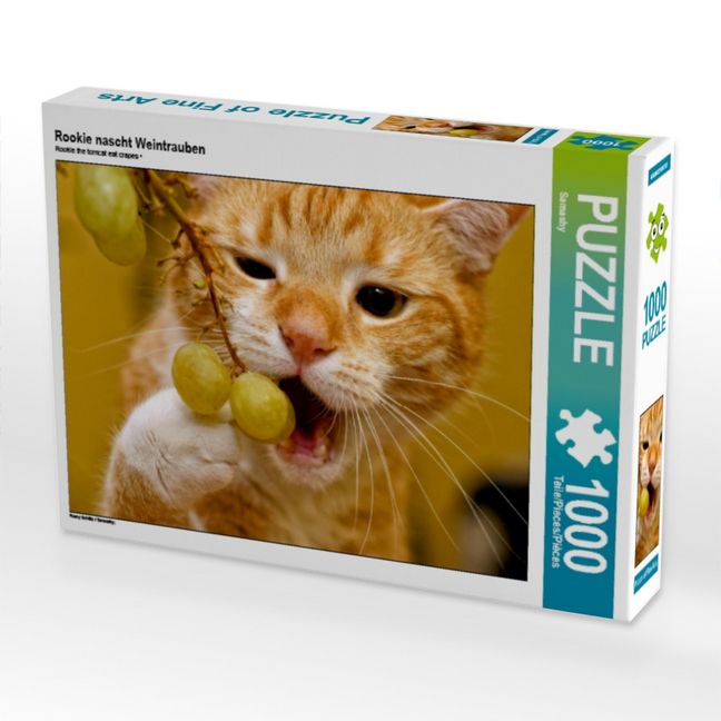 Produktbild: CALVENDO Puzzle Rookie nascht Weintrauben | 1000 Teile Lege-Gr&ouml;&szlig;e 64x48cm Foto-Puzzle f&uuml;r gl&uuml;ckliche Stunden