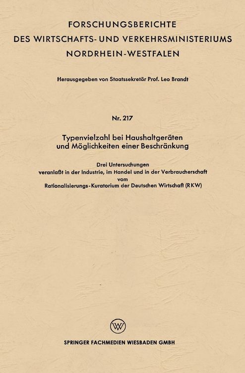 Produktbild: Typenvielzahl bei Haushaltger&auml;ten und M&ouml;glichkeiten einer Beschr&auml;nkung