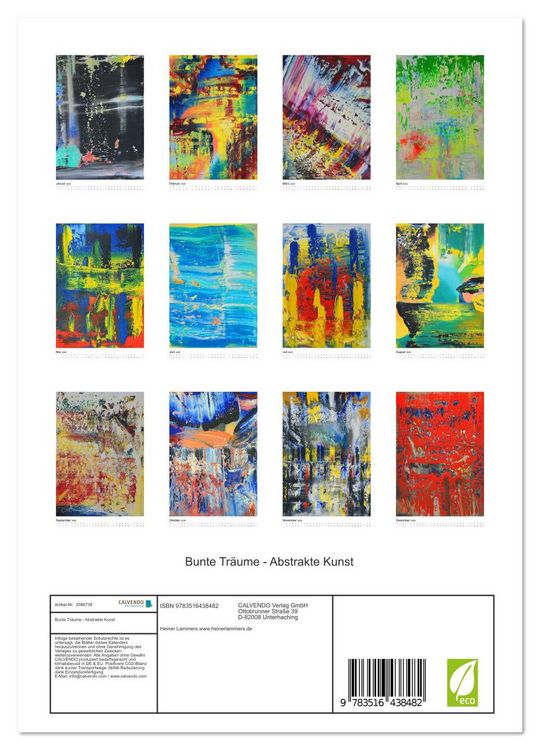 Produktbild: Bunte Tr&auml;ume - Abstrakte Kunst (Wandkalender 2026 DIN A4 hoch), CALVENDO Monatskalender