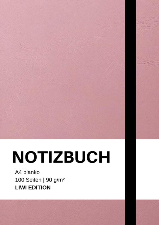 Produktbild: Notizbuch A4 blanko rosa - 100 Seiten Soft Cover