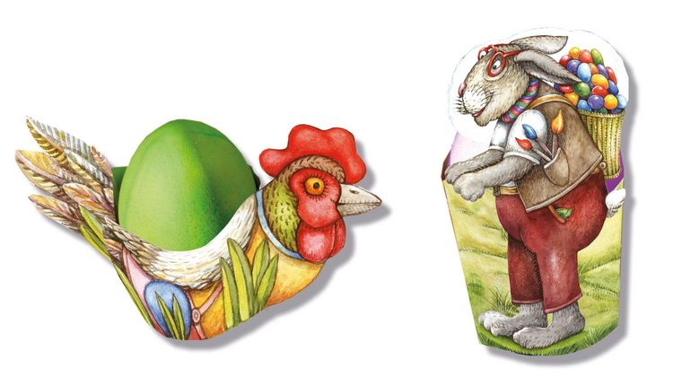 Produktbild: Ostern basteln Bastelbogen K&ouml;rbchen & Eierbecher Ausschneidebogen