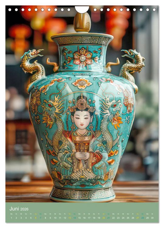Produktbild: Fantasievasen - Asiatischer Stil (Wandkalender 2026 DIN A4 hoch), CALVENDO Monatskalender