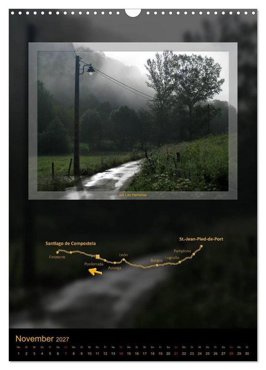 Produktbild: Jakobsweg - Camino Franc&eacute;s (Wandkalender 2027 DIN A3 hoch), CALVENDO Monatskalender