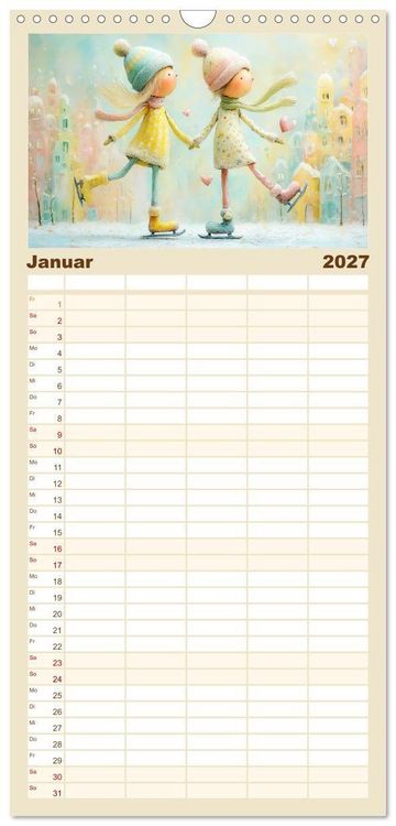 Produktbild: Familienplaner 2027 - Herzensmomente. Beste Freundinnen in Liebe verbunden mit 5 Spalten (Wandkalender, 21 x 45 cm) CALVENDO
