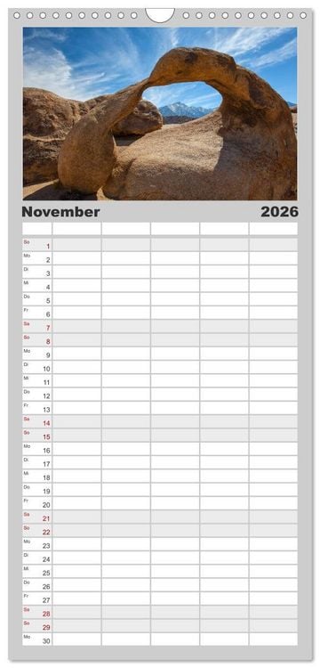 Produktbild: Familienplaner 2026 - USA Deluxe mit 5 Spalten (Wandkalender, 21 x 45 cm) CALVENDO
