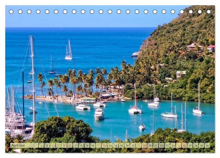 Produktbild: Reise in die Karibik - von den Bahamas bis Aruba (Tischkalender 2026 DIN A5 quer), CALVENDO Monatskalender