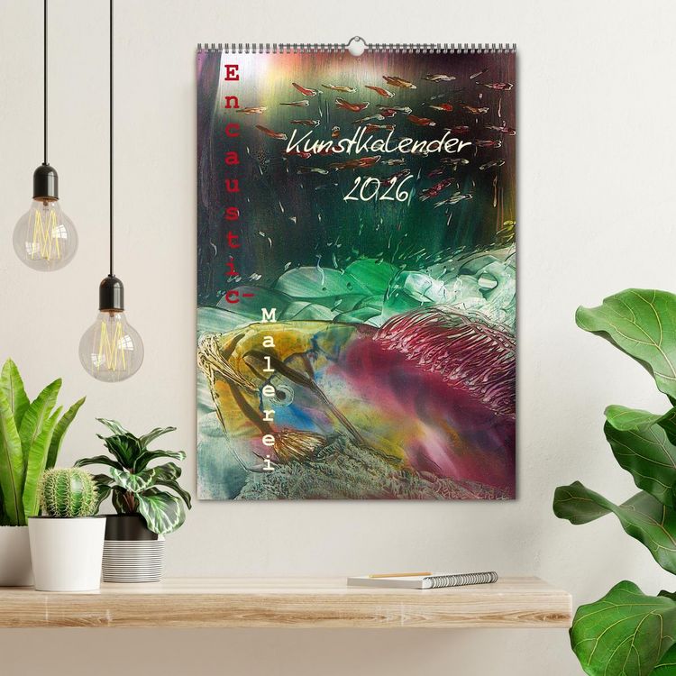 Produktbild: Encaustic-Malerei Kunstkalender 2026 (Wandkalender 2026 DIN A2 hoch), CALVENDO Monatskalender