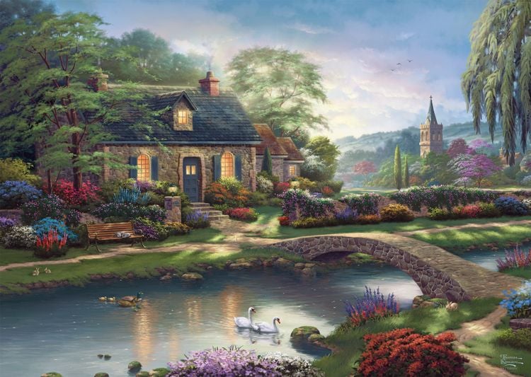 Produktbild: Puzzle Thomas Kinkade Stoney Creek Cottage 1000 Teile