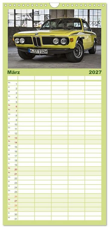 Produktbild: Familienplaner 2027 - Automobile Tr&auml;ume der 70er mit 5 Spalten (Wandkalender, 21 x 45 cm) CALVENDO