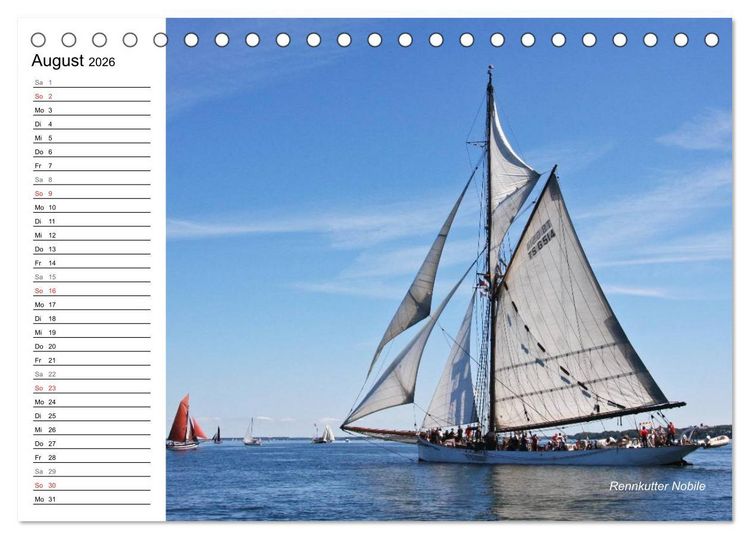 Produktbild: Traditionsschiffe auf der Ostsee (Tischkalender 2026 DIN A5 quer), CALVENDO Monatskalender