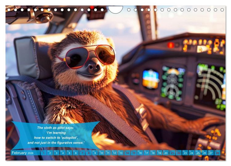 Produktbild: Funny charming animals as pilots (Wall Calendar 2026 DIN A4 landscape), CALVENDO 12 Month Wall Calendar