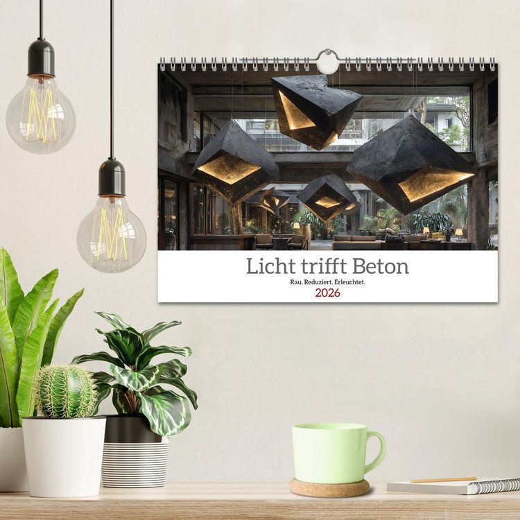 Produktbild: Licht trifft Beton (Wandkalender 2026 DIN A4 quer), CALVENDO Monatskalender