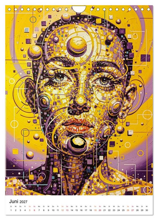 Produktbild: Abstracts - Fragmente der Zeit - Auf der Suche nach Menschlichkeit im Datenstrom (Wandkalender 2027 DIN A4 hoch), CALVENDO Monatskalender