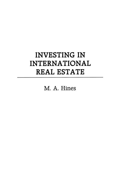 Produktbild: Investing in International Real Estate