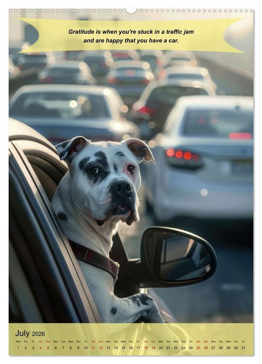 Produktbild: A year of greatfullness with funny animals (Wall Calendar 2026 DIN A2 portrait), CALVENDO 12 Month Wall Calendar