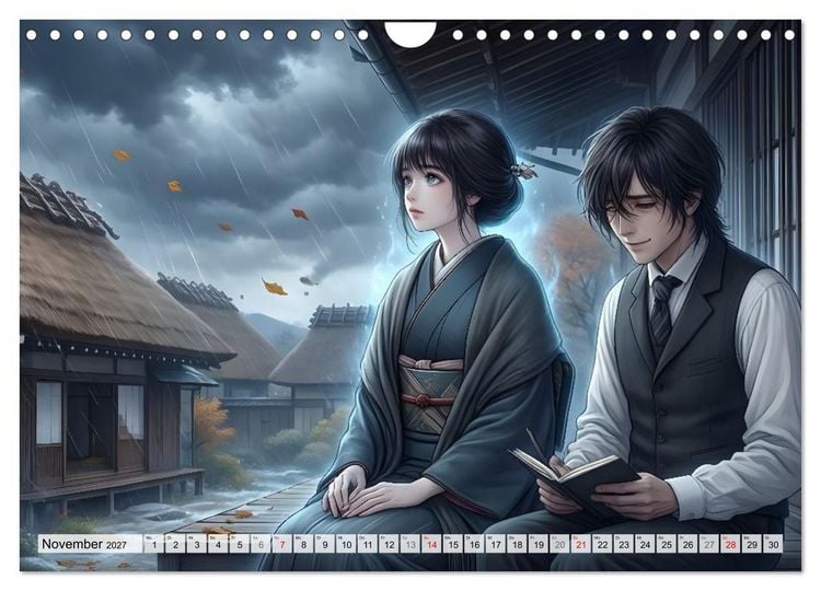 Produktbild: Meiji Mondkalender (Wandkalender 2027 DIN A4 quer), CALVENDO Monatskalender