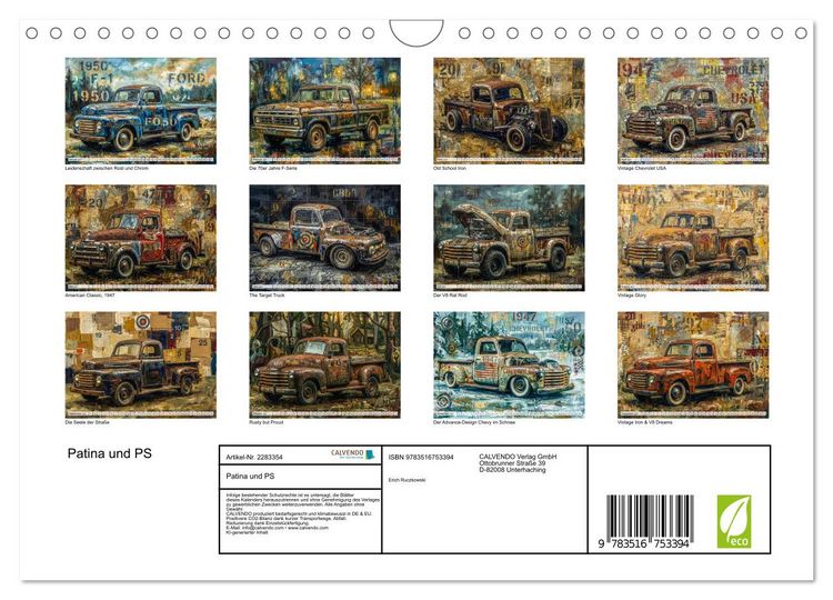 Produktbild: Patina und PS (Wandkalender 2027 DIN A4 quer), CALVENDO Monatskalender