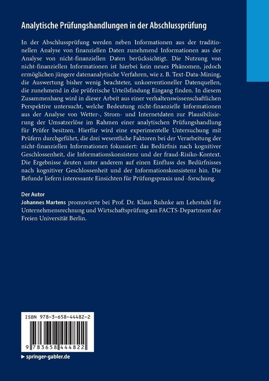 Produktbild: Analytische Pr&uuml;fungshandlungen in der Abschlusspr&uuml;fung
