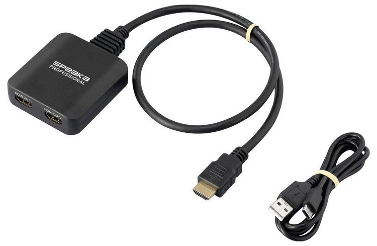 Produktbild: SpeaKa Professional SP-HDMIS-300 2 Port HDMI-Splitter Ultra HD-f&auml;hig 7680 x 4320 Pixel Schwarz