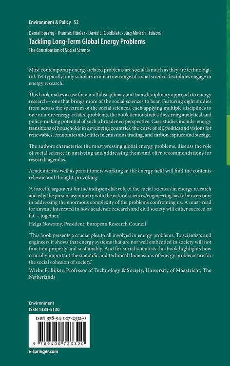 Produktbild: Tackling Long-Term Global Energy Problems