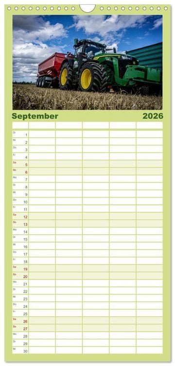 Produktbild: Familienplaner 2026 - Agrartechnik mit 5 Spalten (Wandkalender, 21 x 45 cm) CALVENDO