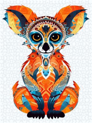 Produktbild: CALVENDO Puzzle Lemur im Tattoo Design | 1000 Teile Lege-Gr&ouml;&szlig;e 64x48cm Foto-Puzzle f&uuml;r gl&uuml;ckliche Stunden