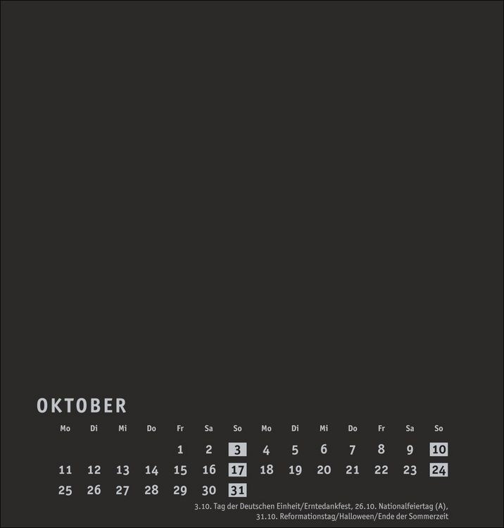 Produktbild: Premium-Bastelkalender schwarz mittel 2027