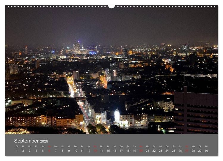 Produktbild: K&Ouml;LN BEI NACHT (Wandkalender 2026 DIN A2 quer), CALVENDO Monatskalender
