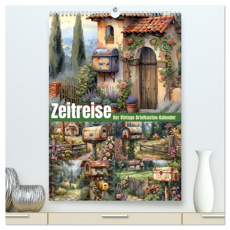 Produktbild: Zeitreise - Der vintage Briekasten Kalender (hochwertiger Premium Wandkalender 2026 DIN A2 hoch), Kunstdruck in Hochglanz