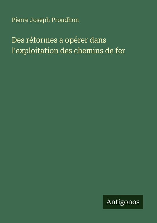 Produktbild: Des r&eacute;formes a op&eacute;rer dans l'exploitation des chemins de fer