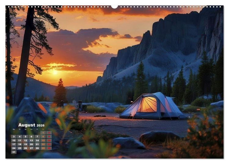 Produktbild: Camping-Life und Abenteuer (hochwertiger Premium Wandkalender 2026 DIN A2 quer), Kunstdruck in Hochglanz