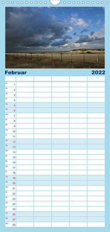 Produktbild: Familienplaner Nordsee - Lichtstimmungen an der K&uuml;ste (Wandkalender 2022 , 21 cm x 45 cm, hoch)