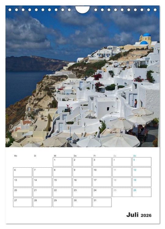 Produktbild: Santorin - Trauminsel Griechenlands (Wandkalender 2026 DIN A4 hoch), CALVENDO Monatskalender