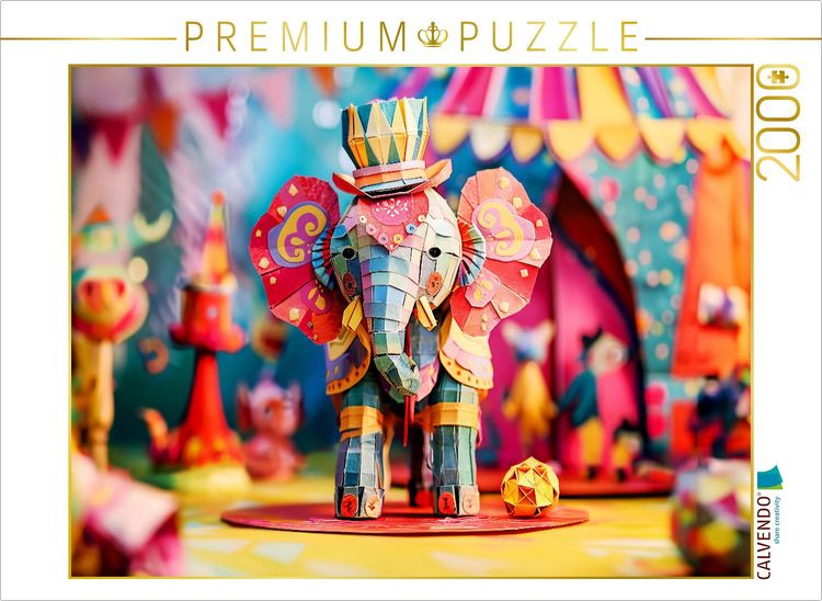 Produktbild: CALVENDO Puzzle Fu&szlig;ballelefant im Zirkus | 2000 Teile Lege-Gr&ouml;&szlig;e 90x67cm Foto-Puzzle f&uuml;r gl&uuml;ckliche Stunden