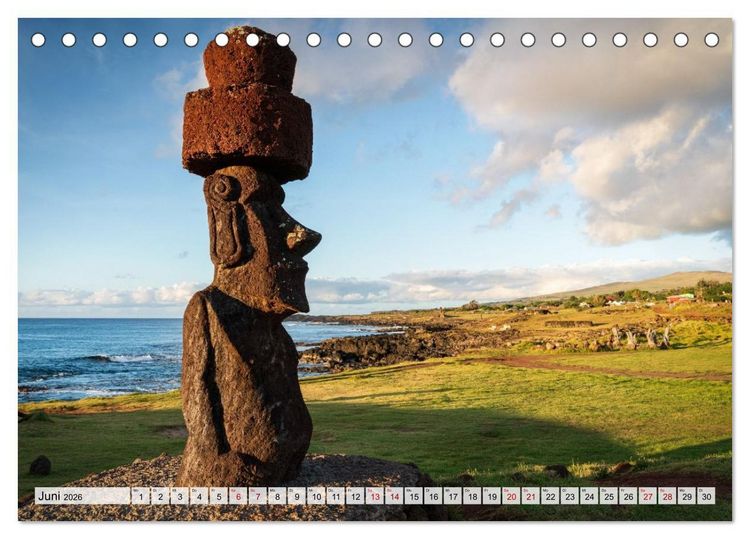 Produktbild: Die Osterinsel &ndash; Mythen, Moai und wilde Sch&ouml;nheit (Tischkalender 2026 DIN A5 quer), CALVENDO Monatskalender