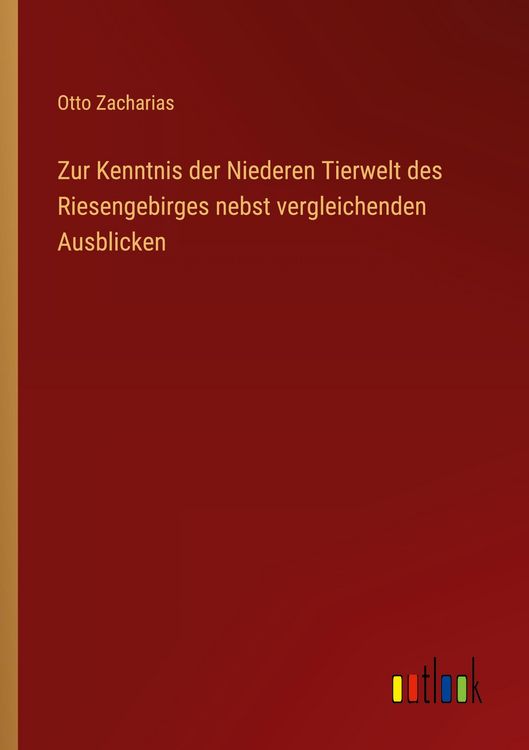 Produktbild: Zur Kenntnis der Niederen Tierwelt des Riesengebirges nebst vergleichenden Ausblicken