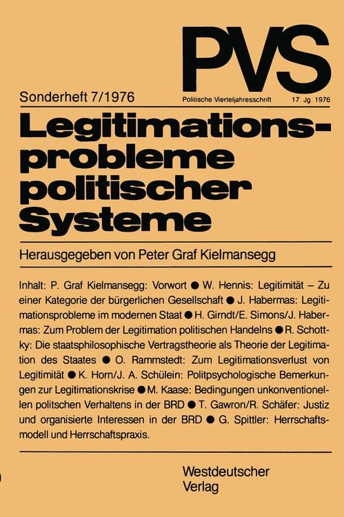 Produktbild: Legitimationsprobleme politischer Systeme