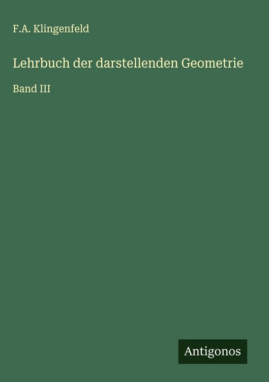 Produktbild: Lehrbuch der darstellenden Geometrie
