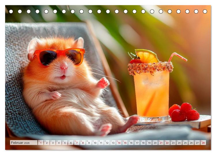 Produktbild: Hamster auf Reisen (Tischkalender 2026 DIN A5 quer), CALVENDO Monatskalender