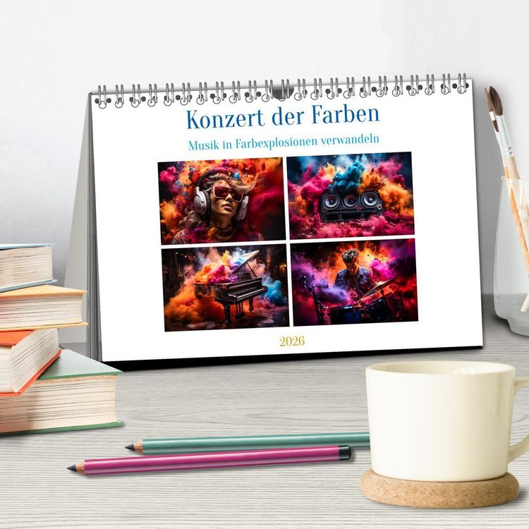 Produktbild: Konzert der Farben (Tischkalender 2026 DIN A5 quer), CALVENDO Monatskalender