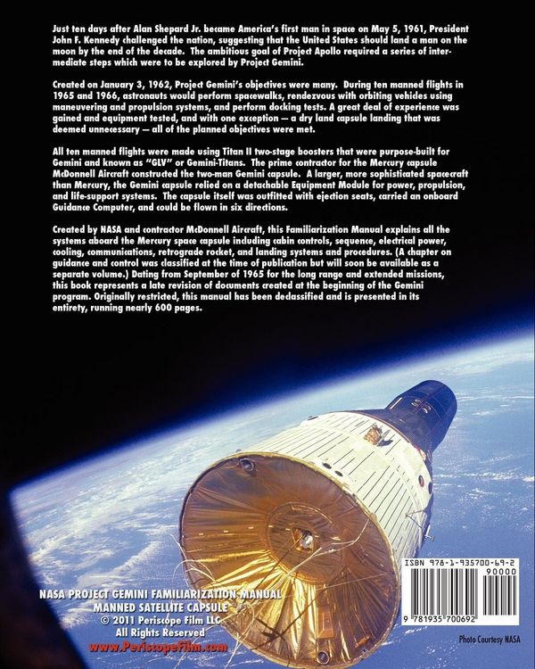 Produktbild: NASA Project Gemini Familiarization Manual Manned Satellite Spacecraft