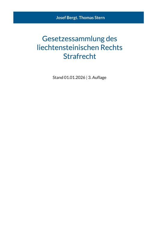 Produktbild: Gesetzessammlung des liechtensteinischen Rechts - Strafrecht