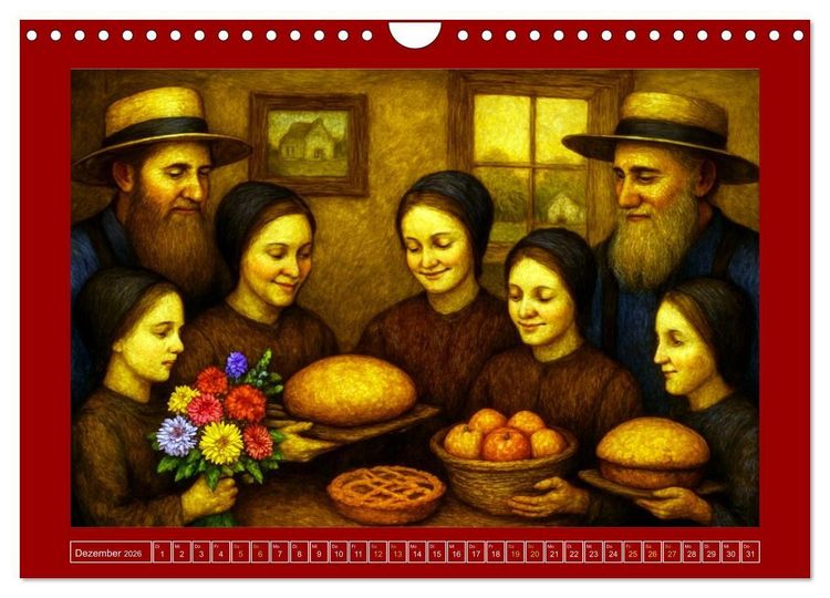 Produktbild: Einfach Leben - Einblicke in die Welt der Amish im Stil alter Gem&auml;lde (Wandkalender 2026 DIN A4 quer), CALVENDO Monatskalender