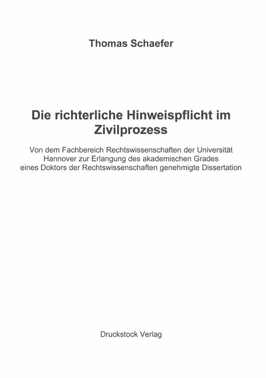Produktbild: Die richterliche Hinweispflicht im Zivilprozess