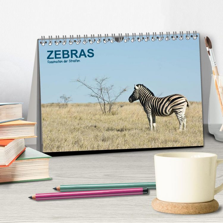Produktbild: Zebras - Faszination der Streifen (Tischkalender 2026 DIN A5 quer), CALVENDO Monatskalender