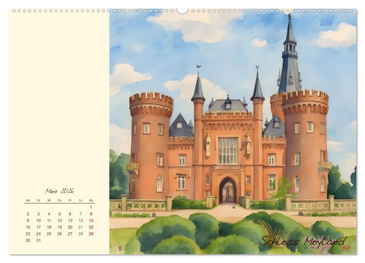 Produktbild: Schl&ouml;sser und Burgen - Romantische Reise durch Nordrhein-Westfalen (Wandkalender 2026 DIN A2 quer), CALVENDO Monatskalender