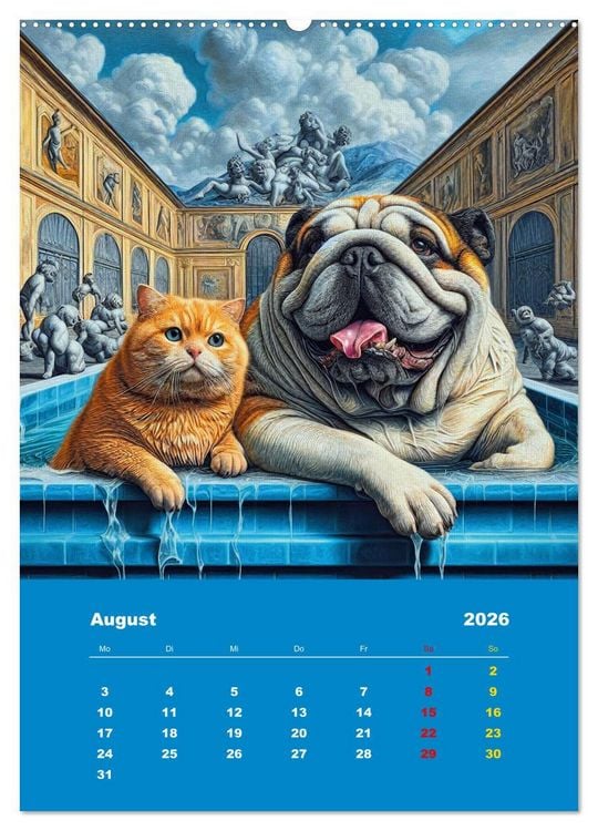 Produktbild: Abenteuer mit Micki und Bullig! (Wandkalender 2026 DIN A2 hoch), CALVENDO Monatskalender