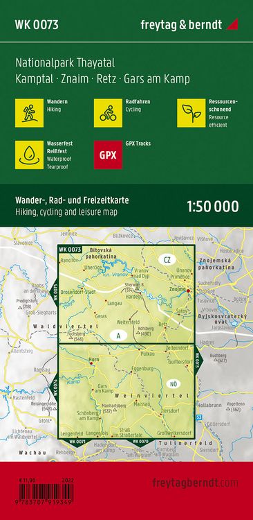 Produktbild: Freytag & berndt Wanderkarte WK 0073 Nationalpark Thayatal, Kamptal - Znaim - Retz - Gars am Kamp 1:50.000