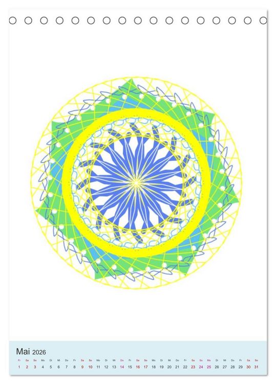 Produktbild: Transluzent-Mandalas (Tischkalender 2026 DIN A5 hoch), CALVENDO Monatskalender